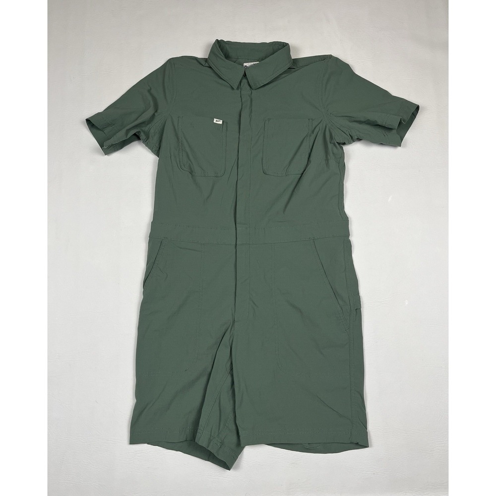 Duluth Heirloom Gardening Coveralls Womens Small Green Romper Utility Jumpsuit